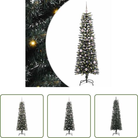 Luces LED -  Árbol de Navidad artificial Verde 150 cm PVC, Plástico y Acero