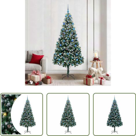 Luces LED -  Árbol de Navidad artificial Verde 210 cm PVC y Acero y Plástico