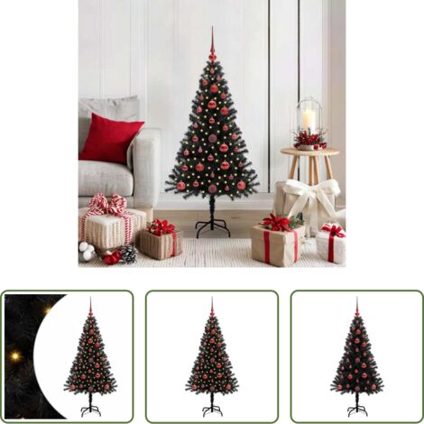 Luces LED -  Árbol de Navidad con 150 LED con soporte Negro 120 cm PVC