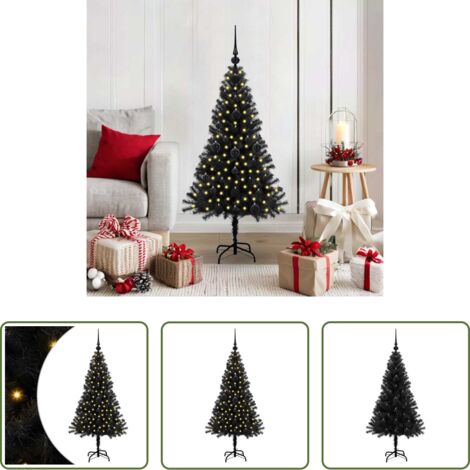 Luces LED -  Árbol de Navidad con 150 LED con soporte Negro 120 cm PVC
