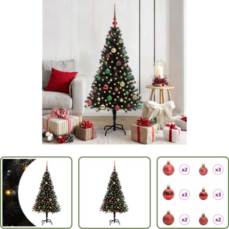 Luces LED -  Árbol de Navidad con 150 LED con soporte Negro 150 cm PVC