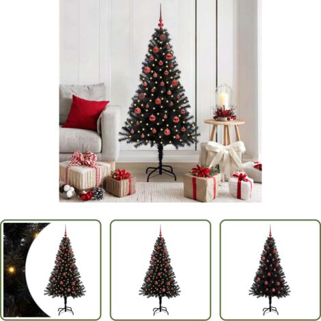 Luces LED -  Árbol de Navidad con 150 LED con soporte Negro 150 cm PVC