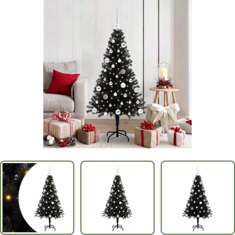 Luces LED -  Árbol de Navidad con 150 LED con soporte Negro 150 cm PVC