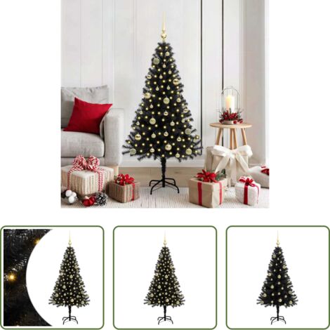 Luces LED -  Árbol de Navidad con 150 LED con soporte Negro 150 cm PVC