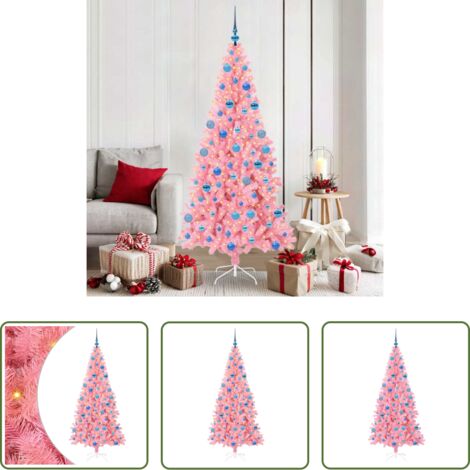 Luces LED -  Árbol de Navidad con 300 LED con soporte Rosa 180 cm PVC