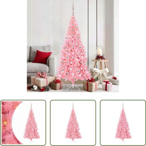 Luces LED -  Árbol de Navidad con 300 LED con soporte Rosa 180 cm PVC
