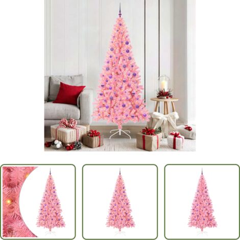 Luces LED -  Árbol de Navidad con 300 LED con soporte Rosa 180 cm PVC