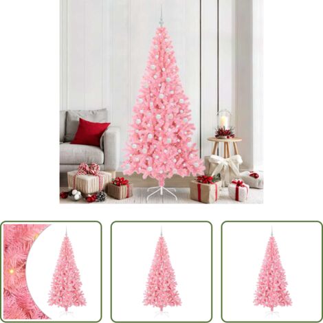 Luces LED -  Árbol de Navidad con 300 LED con soporte Rosa 210 cm PVC