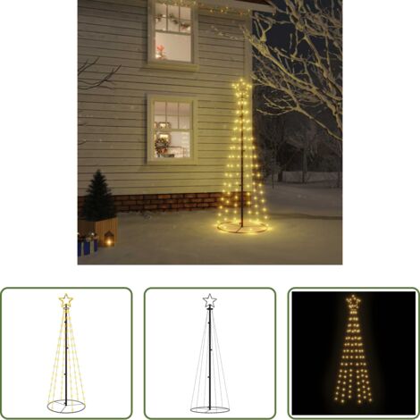 Luces LED -  Árbol de Navidad cónico 108 LED blanco cálido 70x180 cm