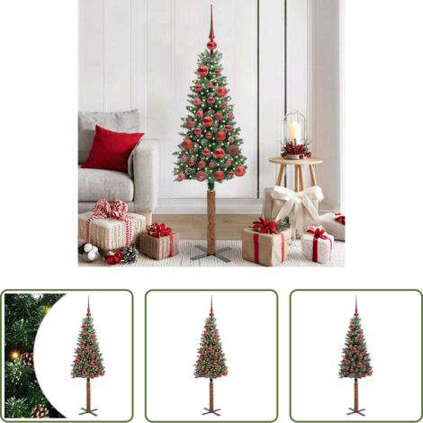 Luces LED -  Árbol de Navidad Delgado con 150 LED con soporte Verde 150 cm