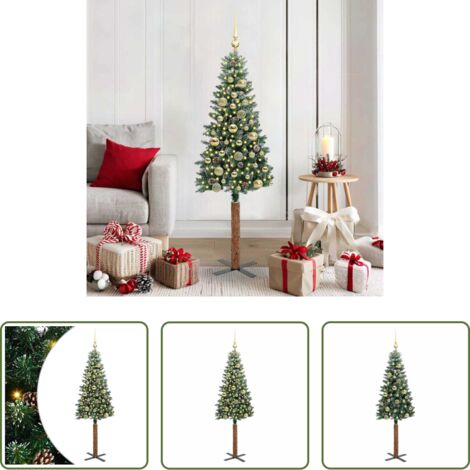 Luces LED -  Árbol de Navidad Delgado con 150 LED con soporte Verde 150 cm