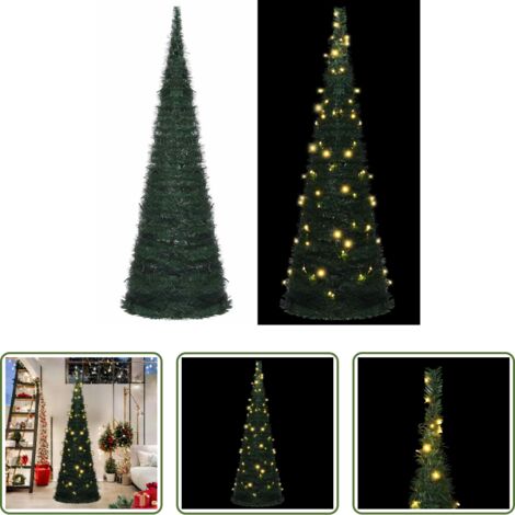 Luces LED -  Árbol de Navidad emergente preiluminado con luces verde 180 cm
