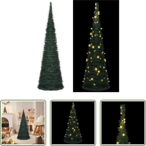 Luces LED -  Árbol de Navidad emergente preiluminado con luces verde 210 cm