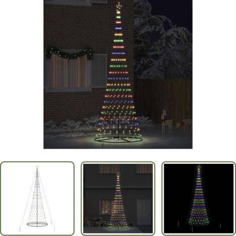 Luces LED -  Árbol de Navidad LED con 455 LED Multicolor 184.5 cm Metal