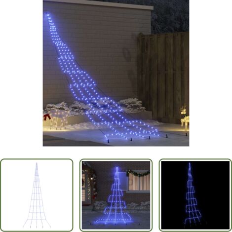 Luces LED -  Árbol de Navidad LED con estacas de tierra Azul 511 cm Metal