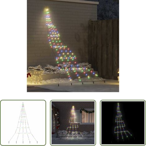 Luces LED -  Árbol de Navidad LED con estacas de tierra Multicolor 306 cm
