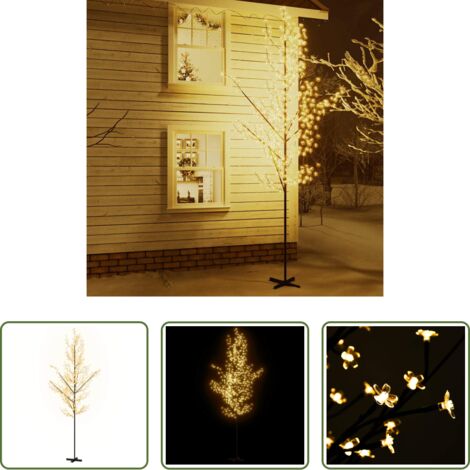Luces LED -  Árbol LED con flor de cerezo 672 LED blanco cálido 400 cm