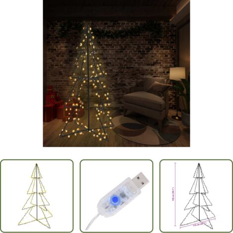 Luces LED -  Árbol Navidad 240 luces LED interior y exterior 115x150 cm