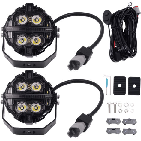 Luces Led Auxiliares Redondas De 3,5" RGB DRL For Todoterreno ATV, ámbar 3000k