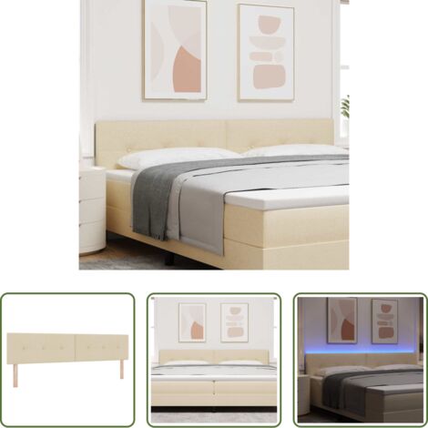 Luces LED -  Cabecero LED con tiras LED con cabecera Crema 200 cm tela