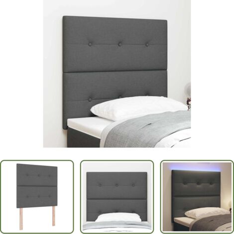 Luces LED -  Cabecero LED con tiras LED con cabecera Gris oscuro 80 cm tela