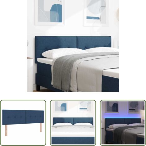 Luces LED -  Cabecero LED con tiras LED con cabecera Manual Azul 144 cm tela