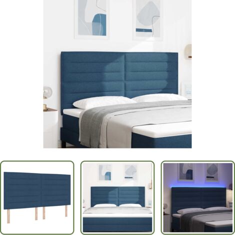 Luces LED -  Cabecero LED con tiras LED con cabecera Manual Azul 180 cm tela