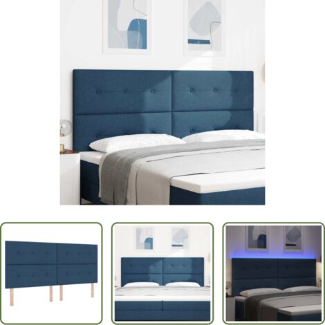 Luces LED -  Cabecero LED con tiras LED con cabecera Manual Azul 200 cm tela