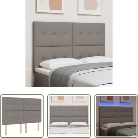 Luces LED -  Cabecero LED con tiras LED con cabecera Taupé 144 cm tela