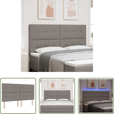 Luces LED -  Cabecero LED con tiras LED con cabecera Taupé 180 cm tela