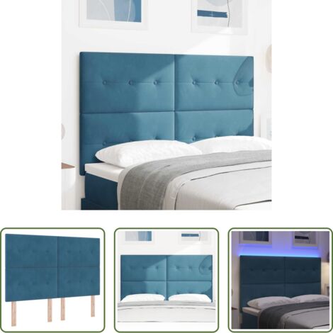 Luces LED -  Cabecero LED con tiras LED Manual Azul 144 cm Terciopelo