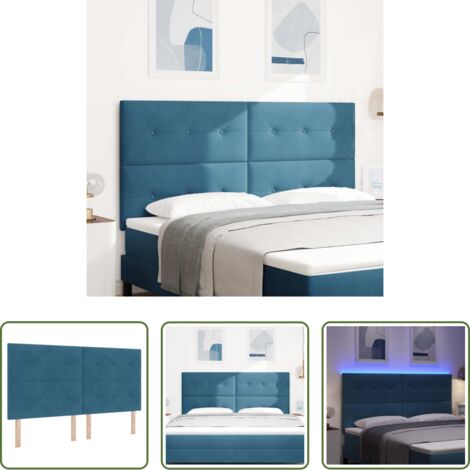 Luces LED -  Cabecero LED con tiras LED Manual Azul 180 cm Terciopelo