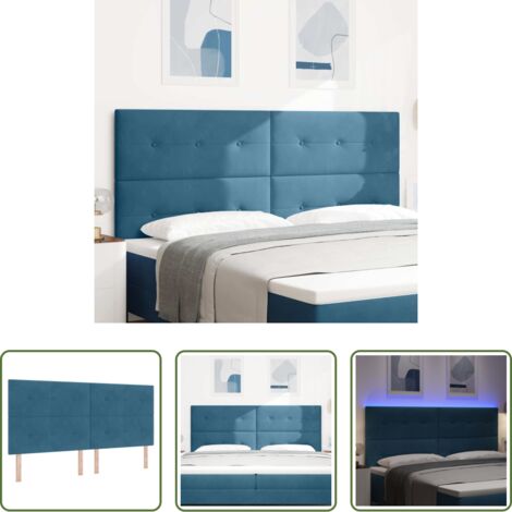 Luces LED -  Cabecero LED con tiras LED Manual Azul 200 cm Terciopelo