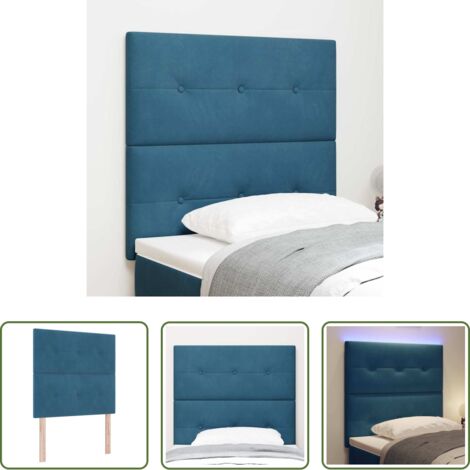 Luces LED -  Cabecero LED con tiras LED Manual Azul 80 cm Terciopelo