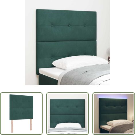 Luces LED -  Cabecero LED con tiras LED Manual Verde 100 cm Terciopelo