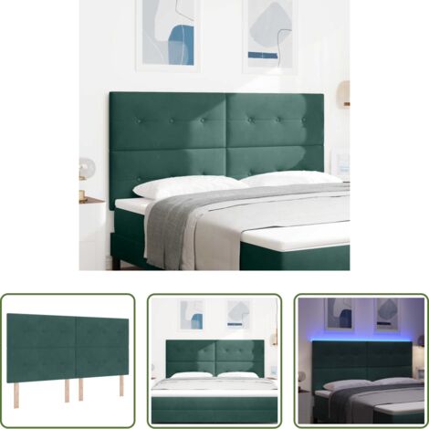 Luces LED -  Cabecero LED con tiras LED Manual Verde 180 cm Terciopelo