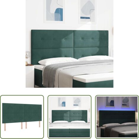 Luces LED -  Cabecero LED con tiras LED Manual Verde 200 cm Terciopelo