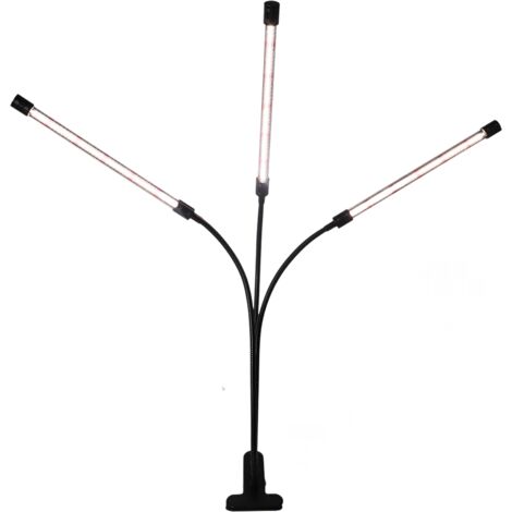 Luces LED de cultivo de plantas con luz diurna de color, luces de cultivo de plantas con abrazadera de tubo triple largo