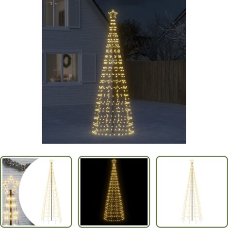 Luces LED exteriores -  Árbol de Navidad LED con estacas 570 LEDs blanco cálido 300 cm