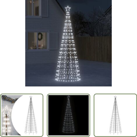 Luces LED exteriores -  Árbol de Navidad LED con estacas 570 LEDs blanco frío 300 cm
