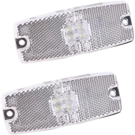 luces LED laterales blancas para camión, intermitentes de posición delanteros con reflector para remolque, furgoneta, caravana, camión, 10-30 V, homologadas por la ECE (blancas)