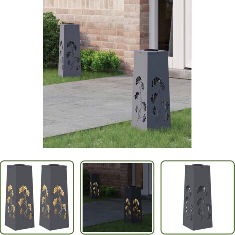 Luces led -  Luz de camino LED solar 2 pcs Antracita Acero laminado en frío