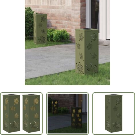 Luces led -  Luz de camino LED solar con luces con batería 2 pcs Verde Oliva