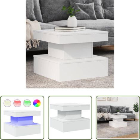 Luces LED -  Mesa de centro con luces LED blanco 50x50x40 cm