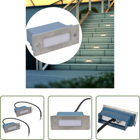Luces LED para escaleras - Foco empotrable de escalera 2 LED 44x111x56 mm