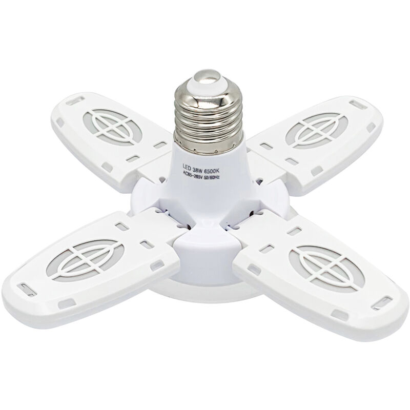 

Luces LED para garaje, luces de techo regulables para garaje, luces de techo LED para garaje E27 / B22, con 4 paneles ajustables,blanco