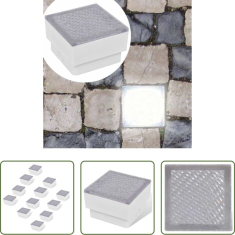 Luces LED para jardín -  Focos empotrables LED 12 uds 100x100x68 mm