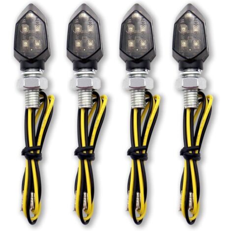 Luces LED para Motocicleta 12V Impermeables, Set de 4 Mini Indicadores E-Probados