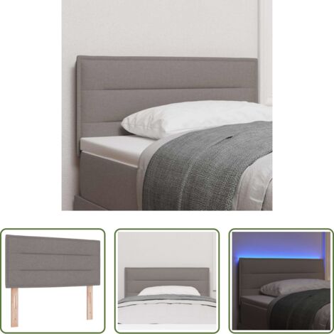 Luces LED RGB -  Cabecero LED con tiras LED con cabecera Manual Taupé 80 cm tela