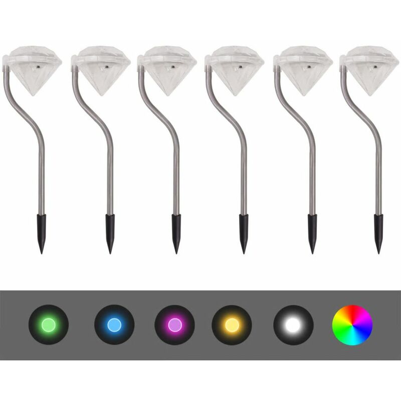 

Luces LED solares de jardin 6 piezas 9x7,8x29,5 cm